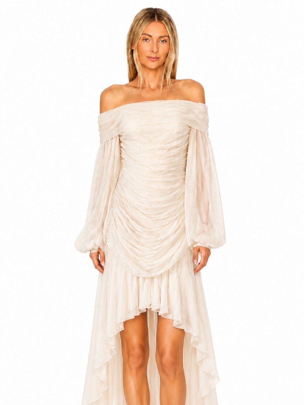 Bronx & Banco - Off-Shoulder Maxi Dress in Cream - Size Small